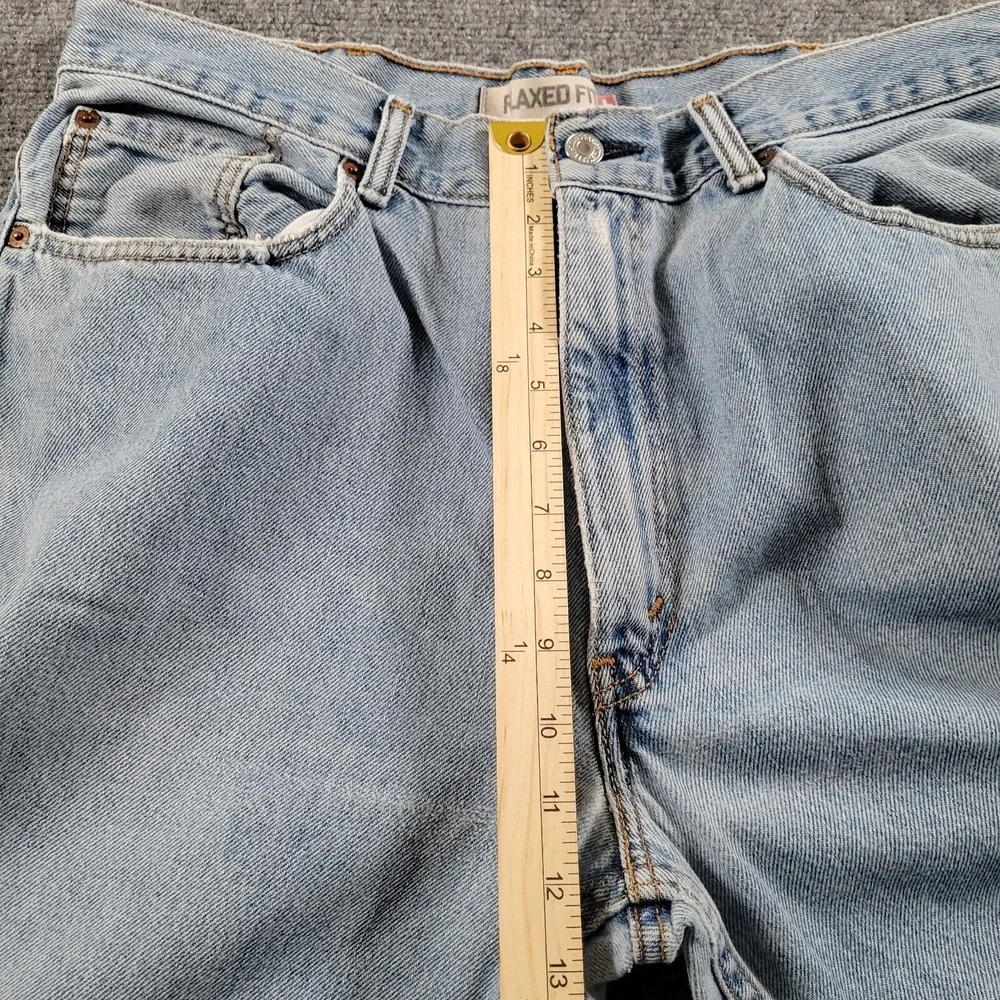 Levis 550 Jeans Mens (Label 38x36) Relaxed Fit Tapered Hipster Black Batwing Tag - Picture 5 of 10